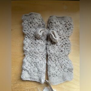 Floral Knit Hand Warmers by Nirvanna Designs